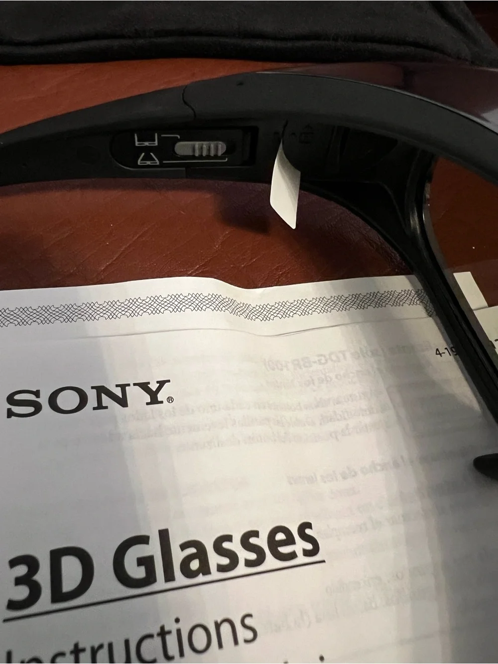Sony Black 3D Active Glasses with Dark Lenses